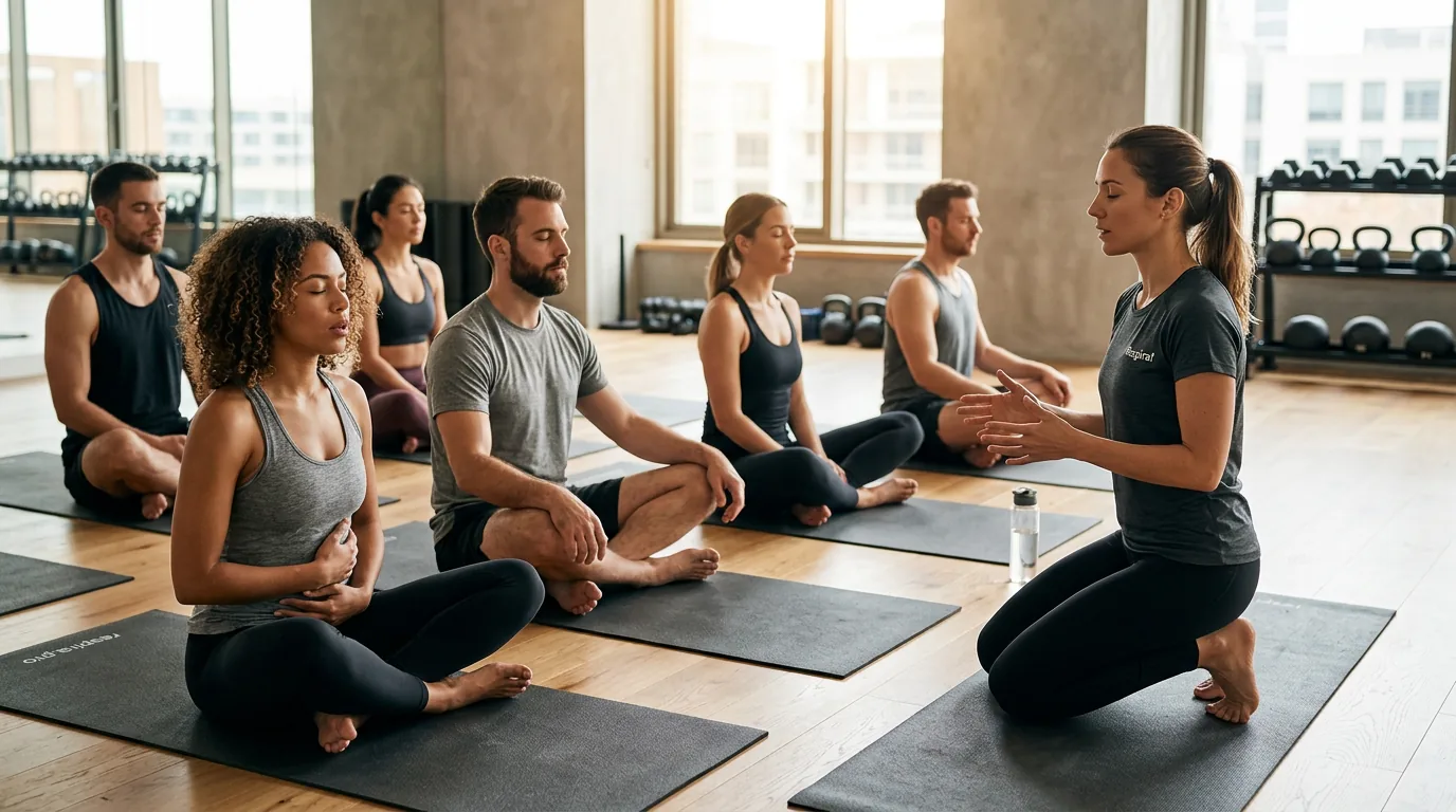 Taller de formación de instructores de respiración en gimnasio